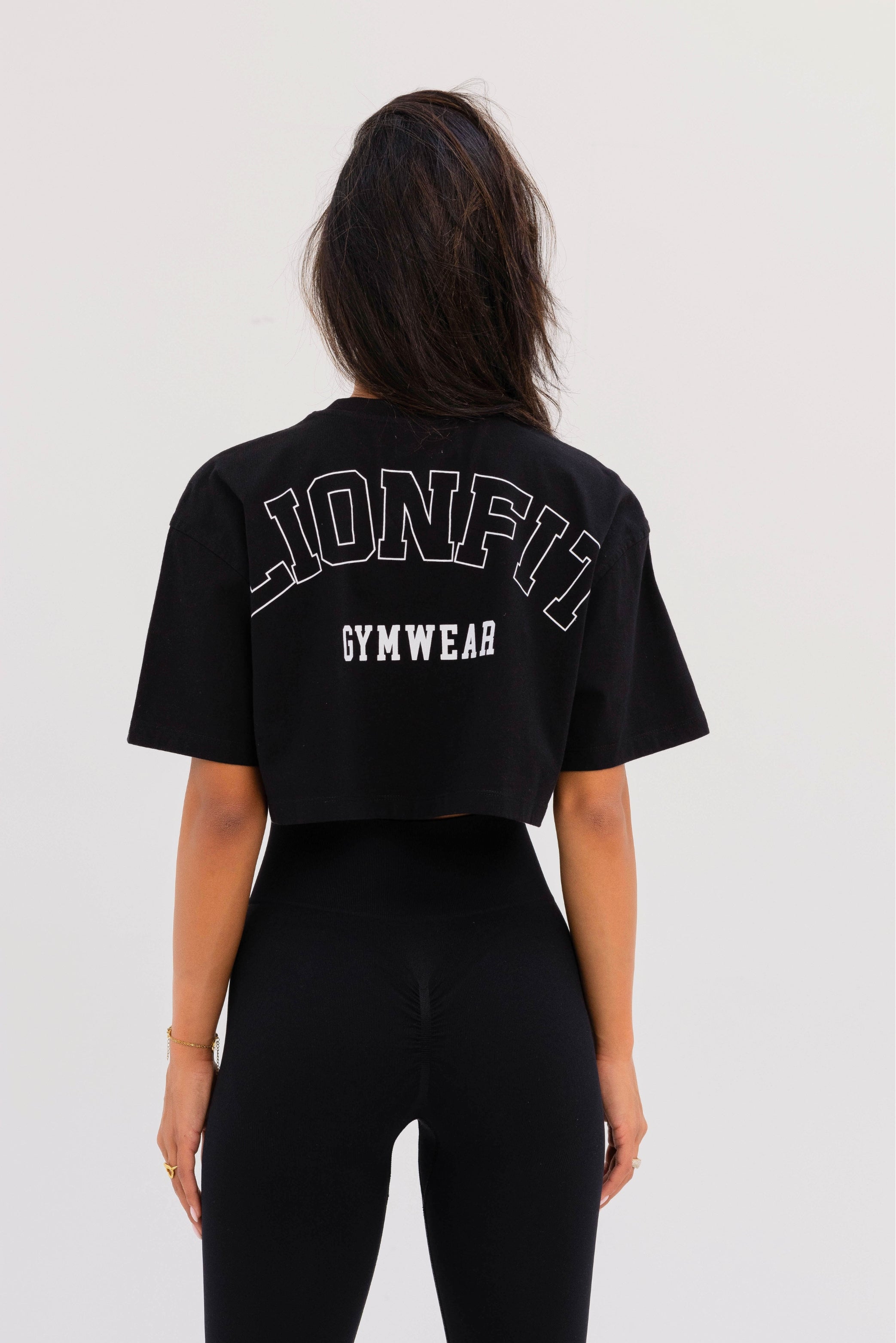 Kion Cropped Tee Black - Lionfit