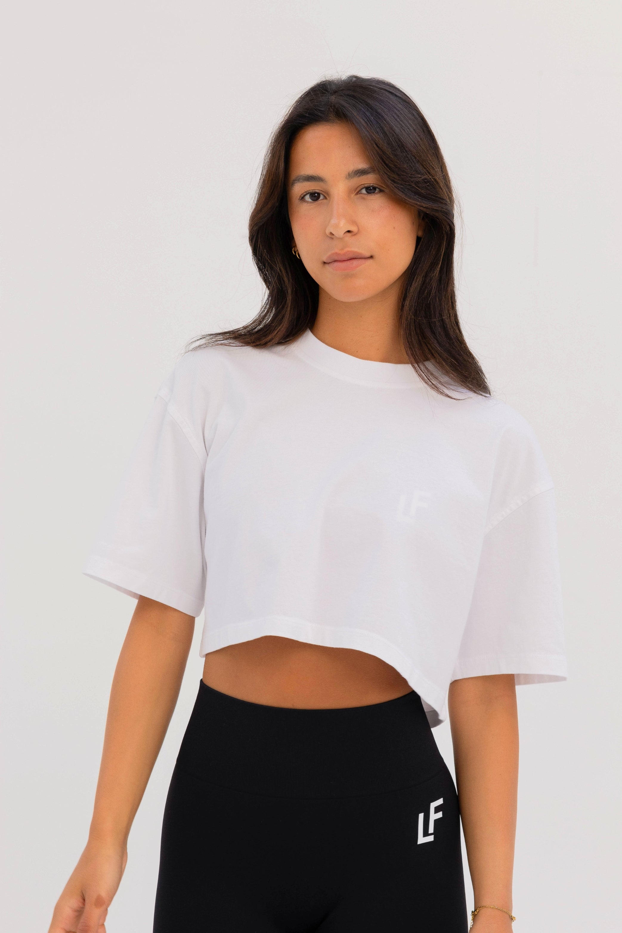 Kion Cropped Tee White - Lionfit