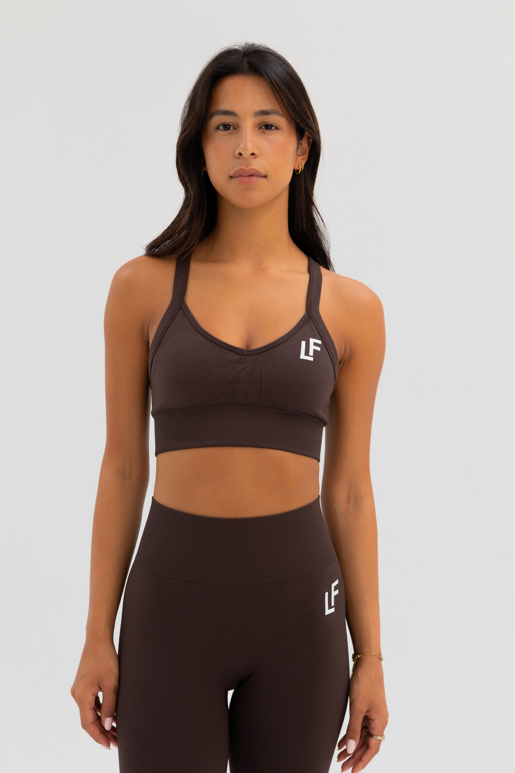 Kion Seamless Cross Bra Deep Mocca - Lionfit