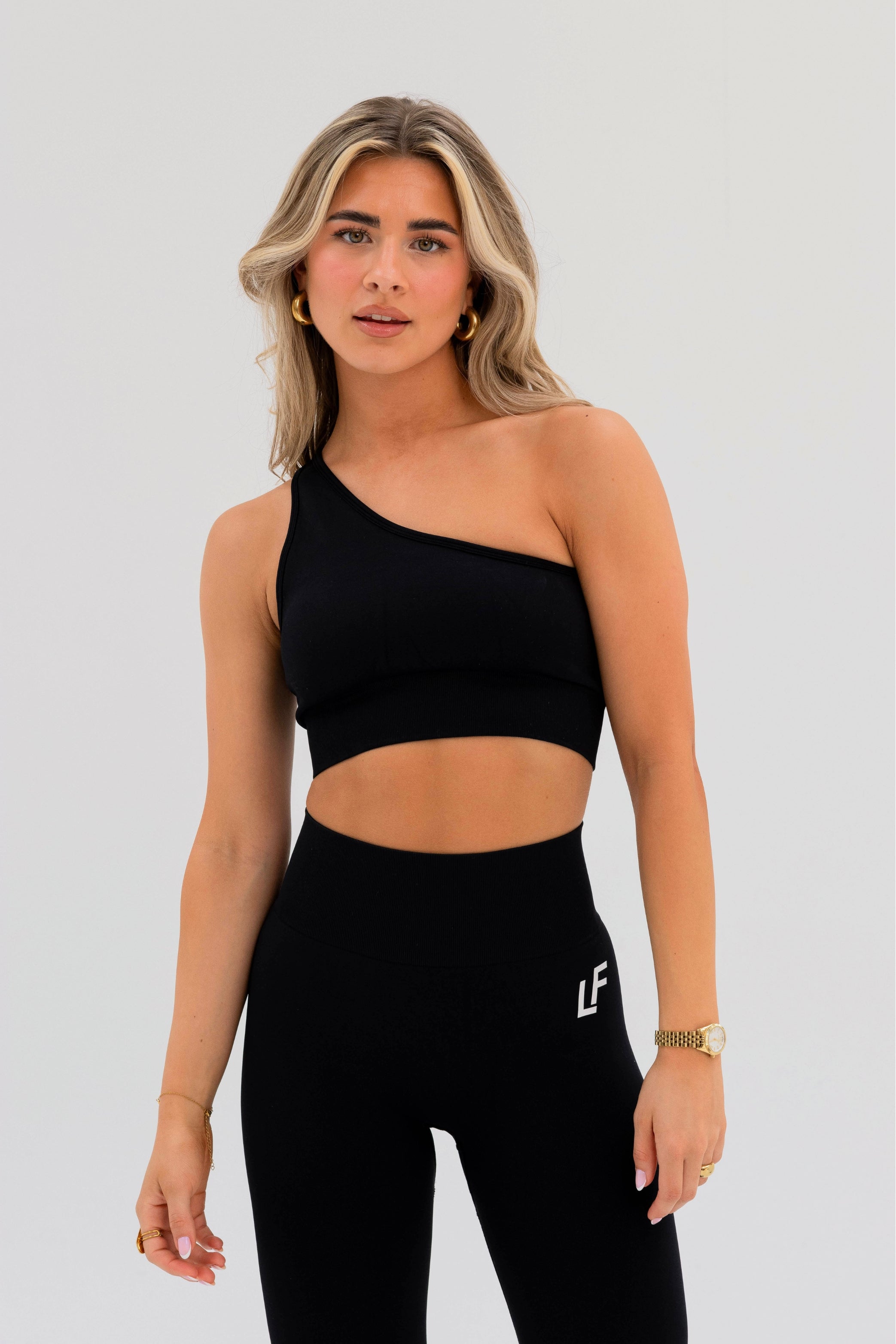 Kion Seamless One Shoulder Bra Black - Lionfit