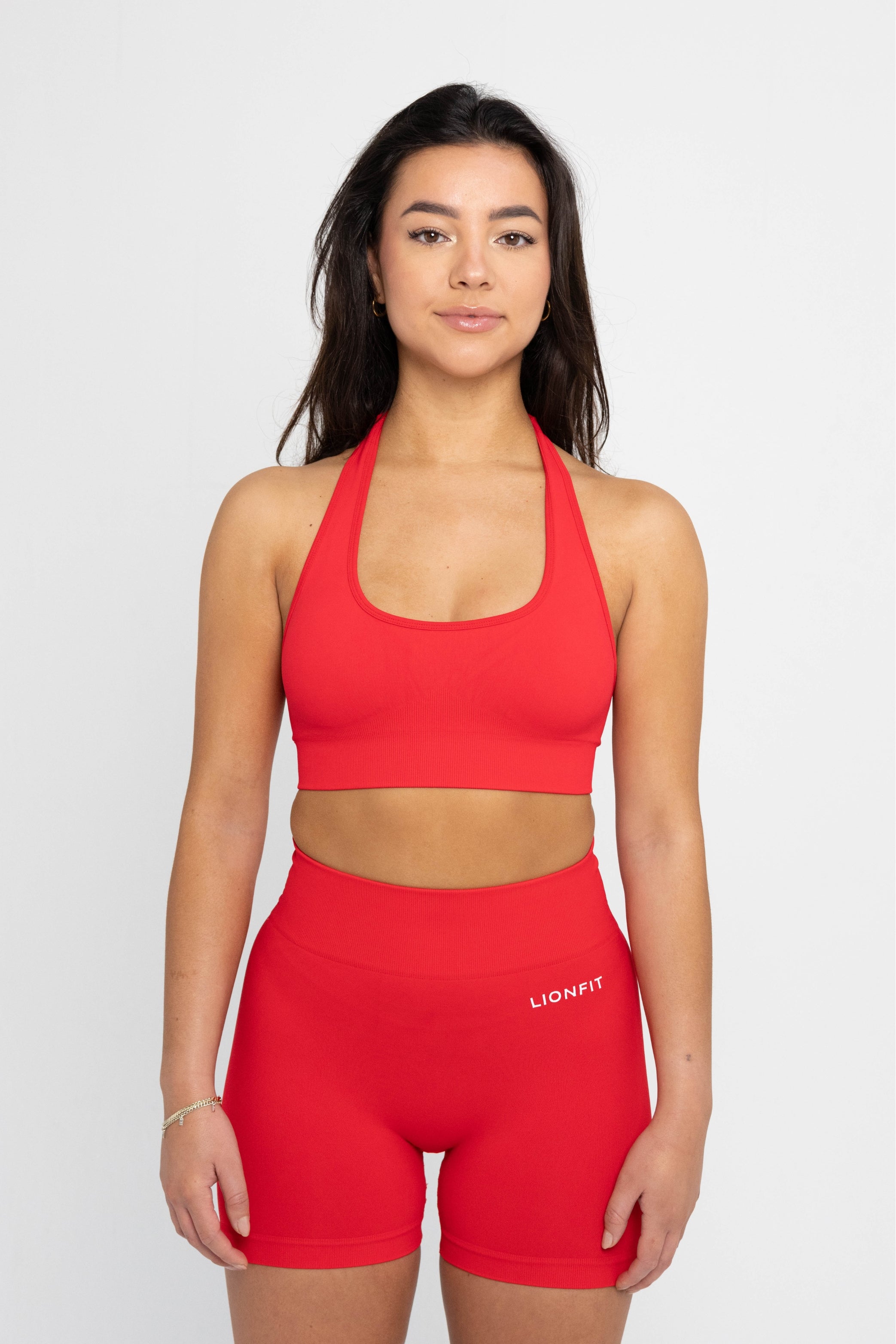 LIONFIT ZIRA Sports Bra Red Halter 